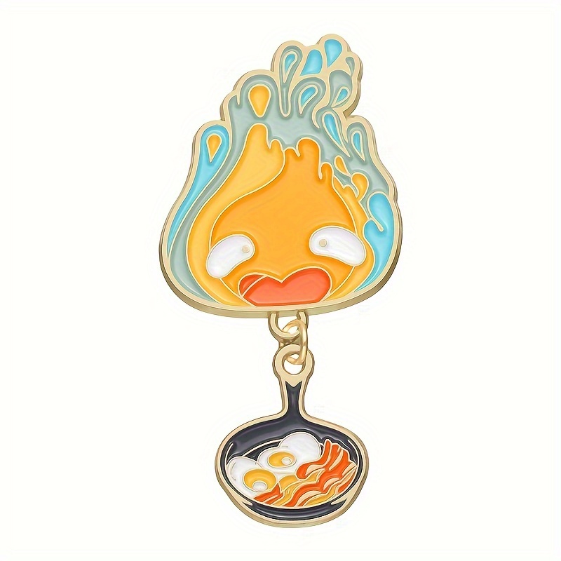 1/5pcs Cartoon Creative Glass Bottle Modeling Small Flame Series Brooch For Boys, Creative Animation Anime Metal Badge, Gifts Daily Wear