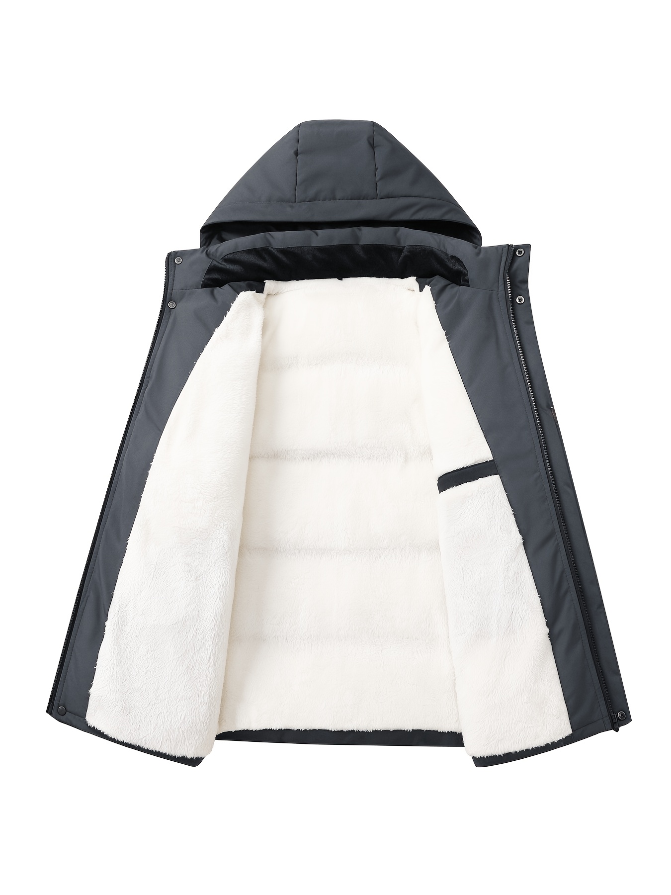 Men's Winter Hooded Jacket, Plush Warm and Thick Parka