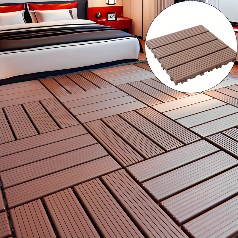 

Interlocking Plastic Deck Tiles - 44 Pack, 12"x12" Square - Waterproof, Patio Decking Tiles For Poolside, Balcony, Backyard - , High-quality Pp Material, Sturdy Design - Ideal For Indoor/outdoor Use