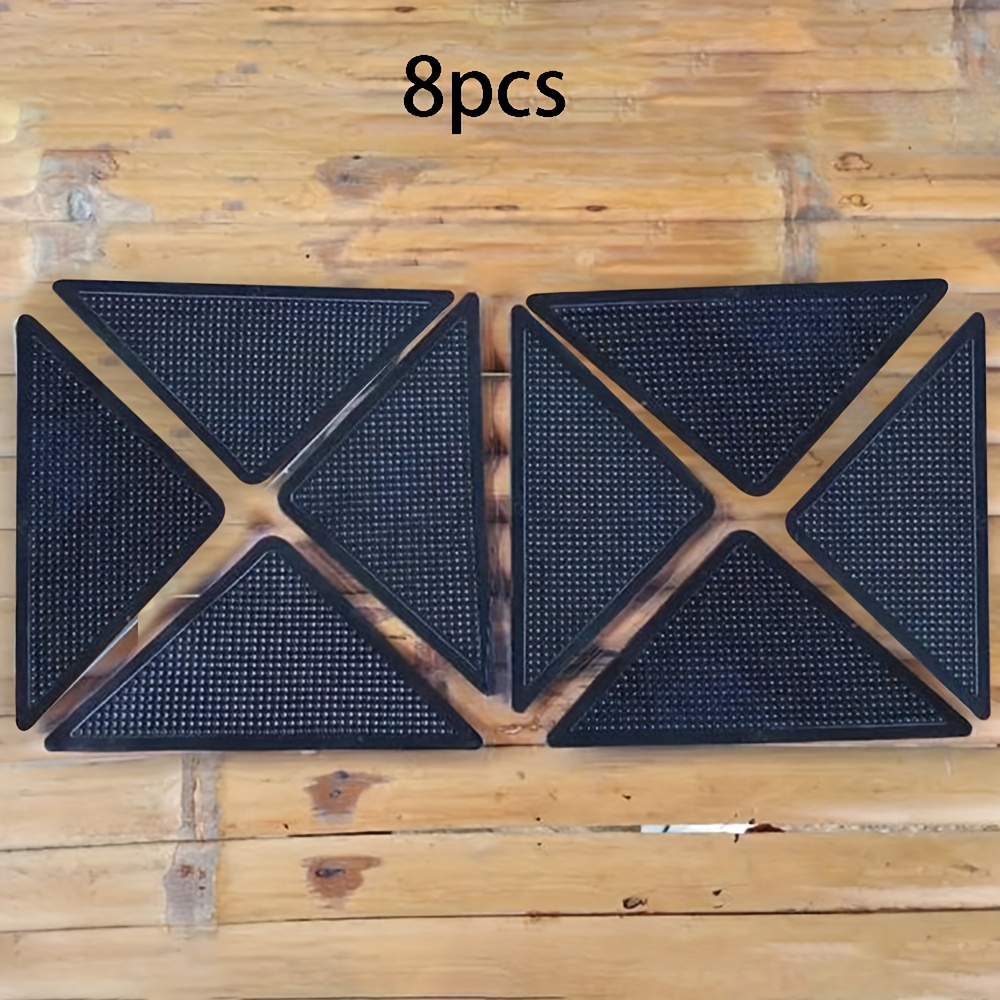 4/8pcs Triangular Bedroom Carpet Anti-slip Mat, Carpet Anti-slip Trapezoidal Sticker, Floor Mat Anti-slip Fixing Sticker, Self-adhesive Anti-slip Sticker