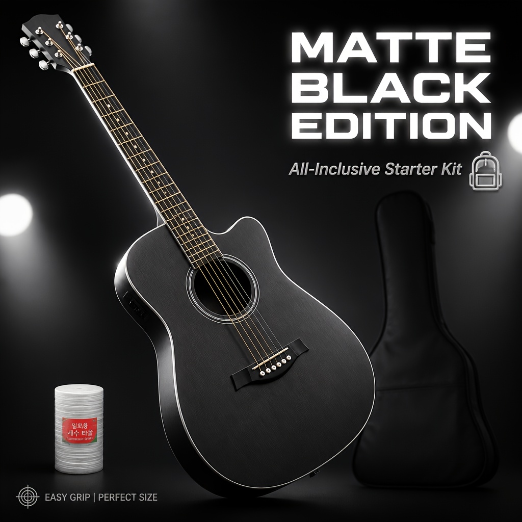 38 Inch Basswood Acoustic Guitar with Full Play Kit & Compressed... product image 12