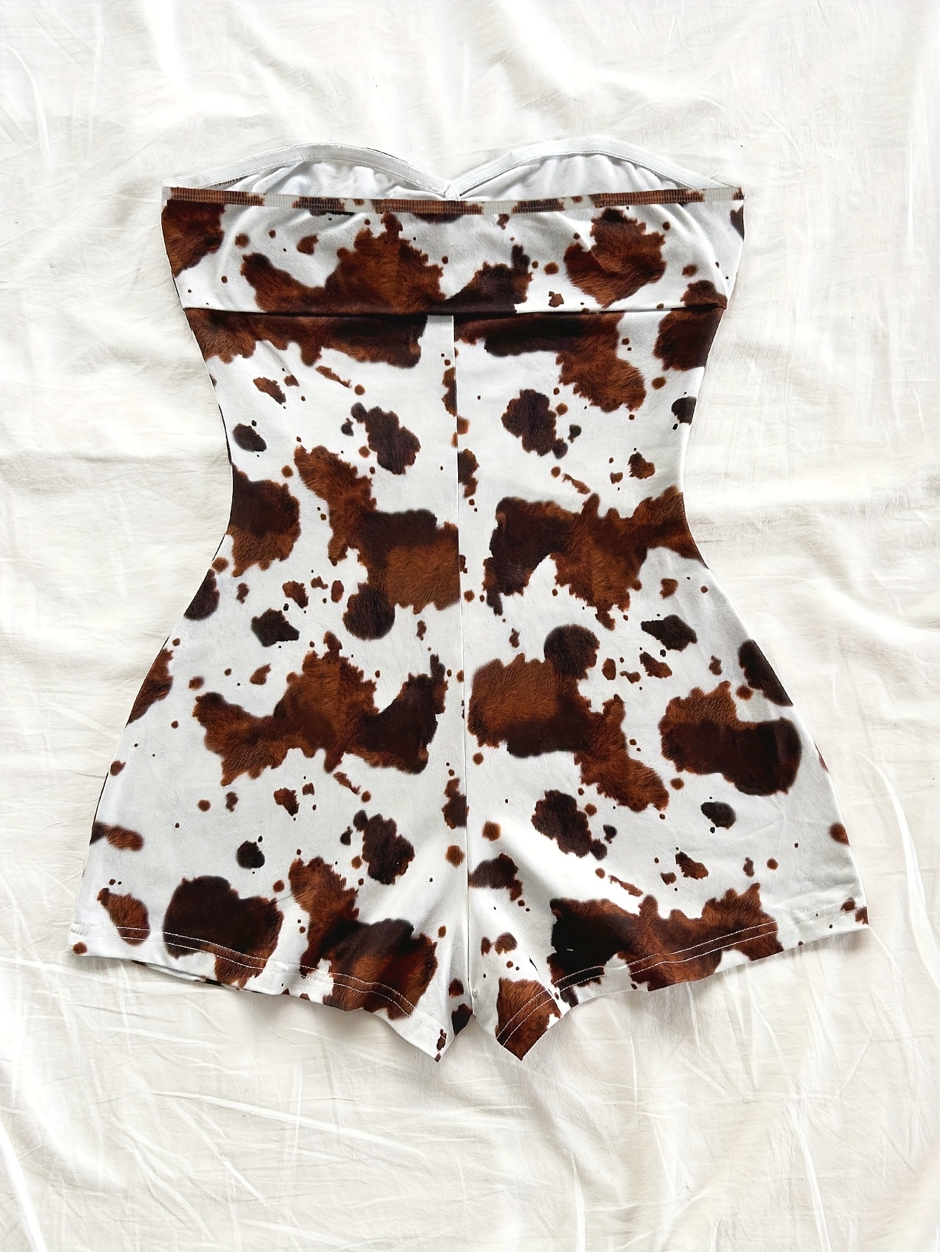 womens sexy shoulder cow print jumpsuit backless twist Temu