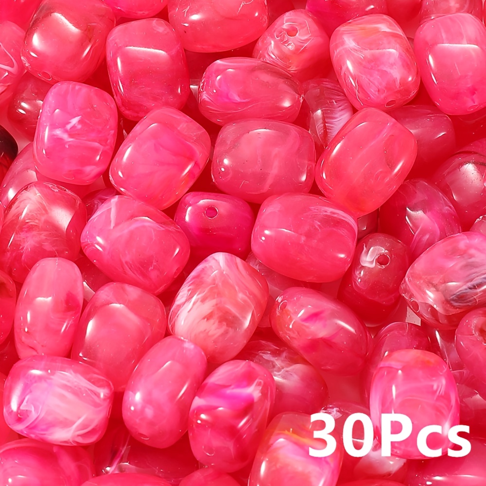TEMU 30pcs 13X10Mm Cuentas Acrílicas Irregulares de Color Mezclado Aleatorio, Cuentas Espaciadoras Sueltas de para Fabricación de Joyas, Collar,
