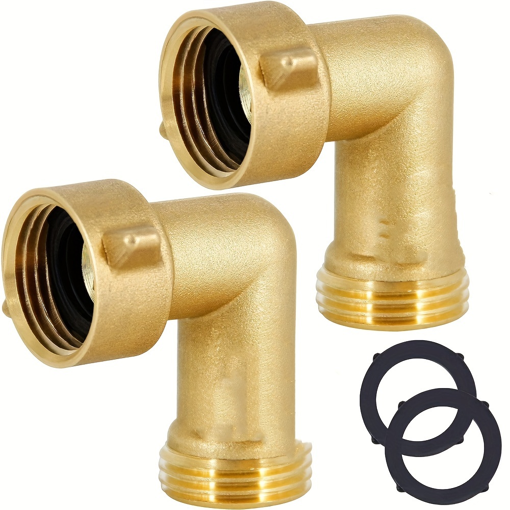 

3/4" Brass Hose Elbow 90 Shut Off Valves, Us Thread Adapter For Hose And