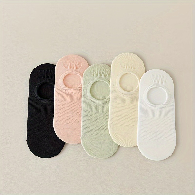 

5pcs Women's Breathable Socks - , Soft Polyester , Machine Washable