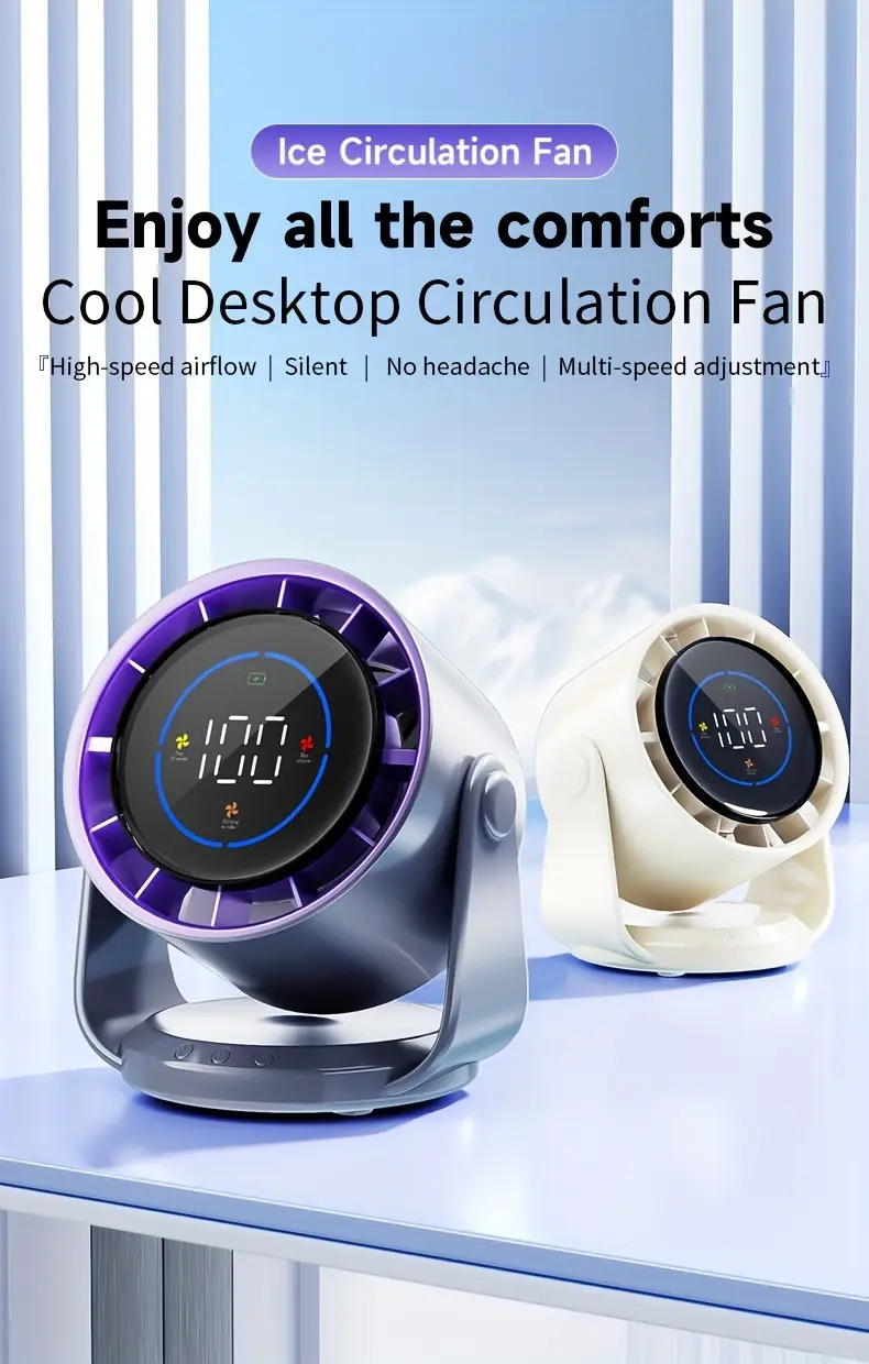 usb rechargeable mini electric fan with wall mount or desktop 4000mah battery smart circulation for home dorm and outdoor use rechargeable fan details 0