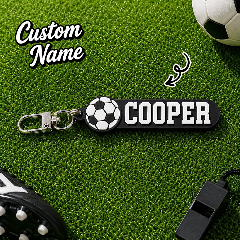 TEMU [custom] 1pc Personalized Name Soccer Keychain, 3d-printed Backpack Keychain, Custom Letter Keychain - For Team Birthday Gifts, Sports For Team