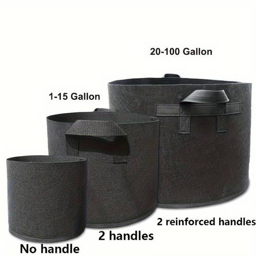 1 pack 1 34 gallon heavy duty aeration fabric plant grow bags durable thickened nonwoven design with ergonomic handles for fruits vegetables flowers indoor outdoor gardening