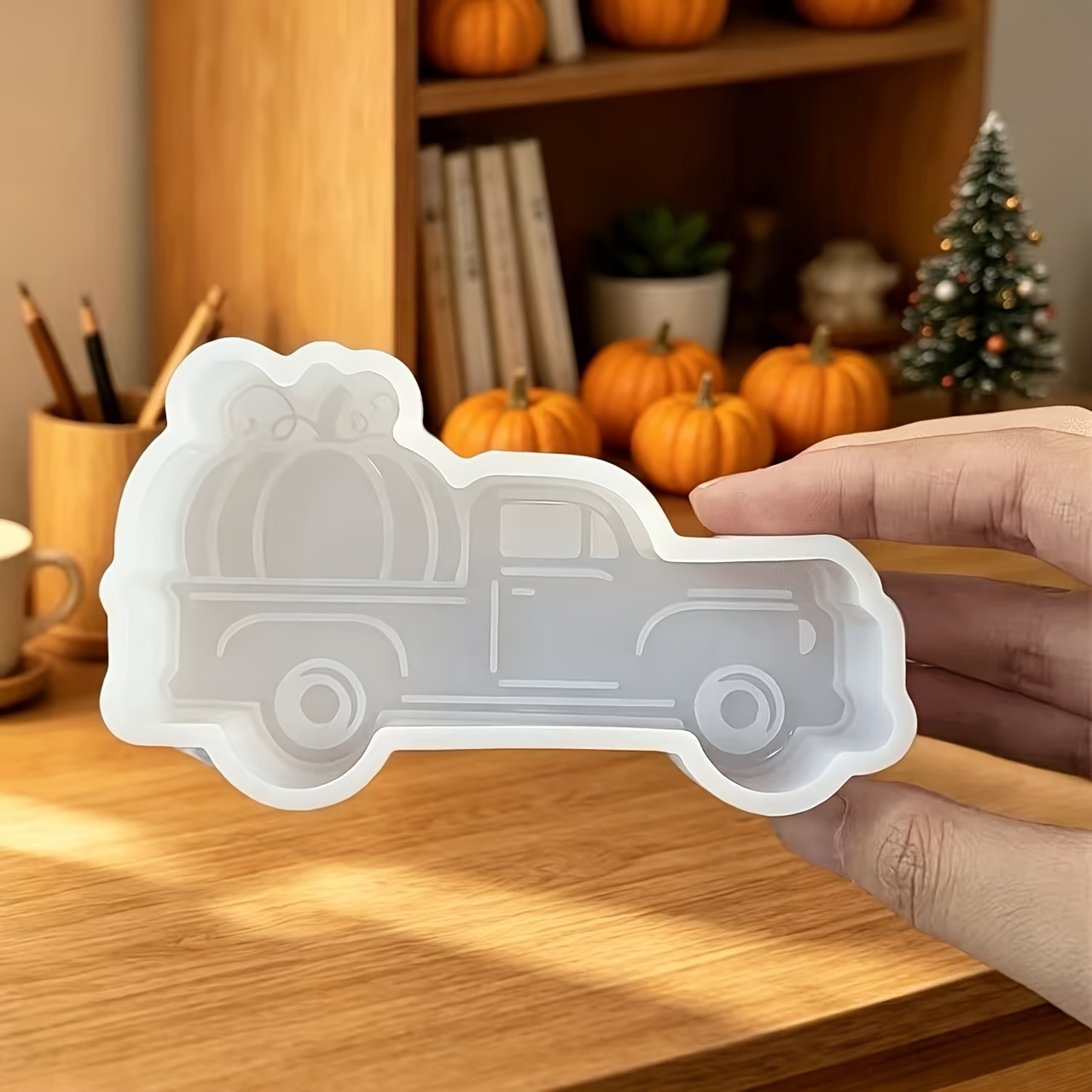 TEMU Vintage Pickup Truck Mold Compatible For Resin, Wax, Clay & Plaster Crafts - Silicone Molds Suitable For Candles, Soap Making, Diy Hanging