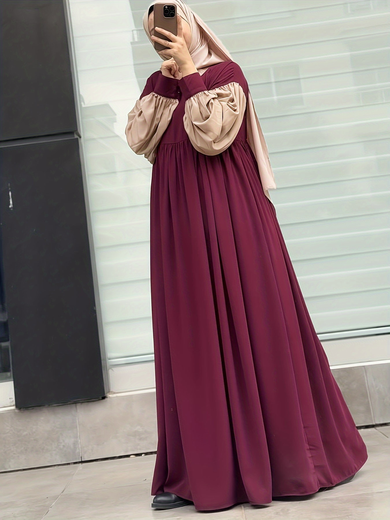 2025 new middle eastern muslim fashion elegant contrast - Temu Qatar