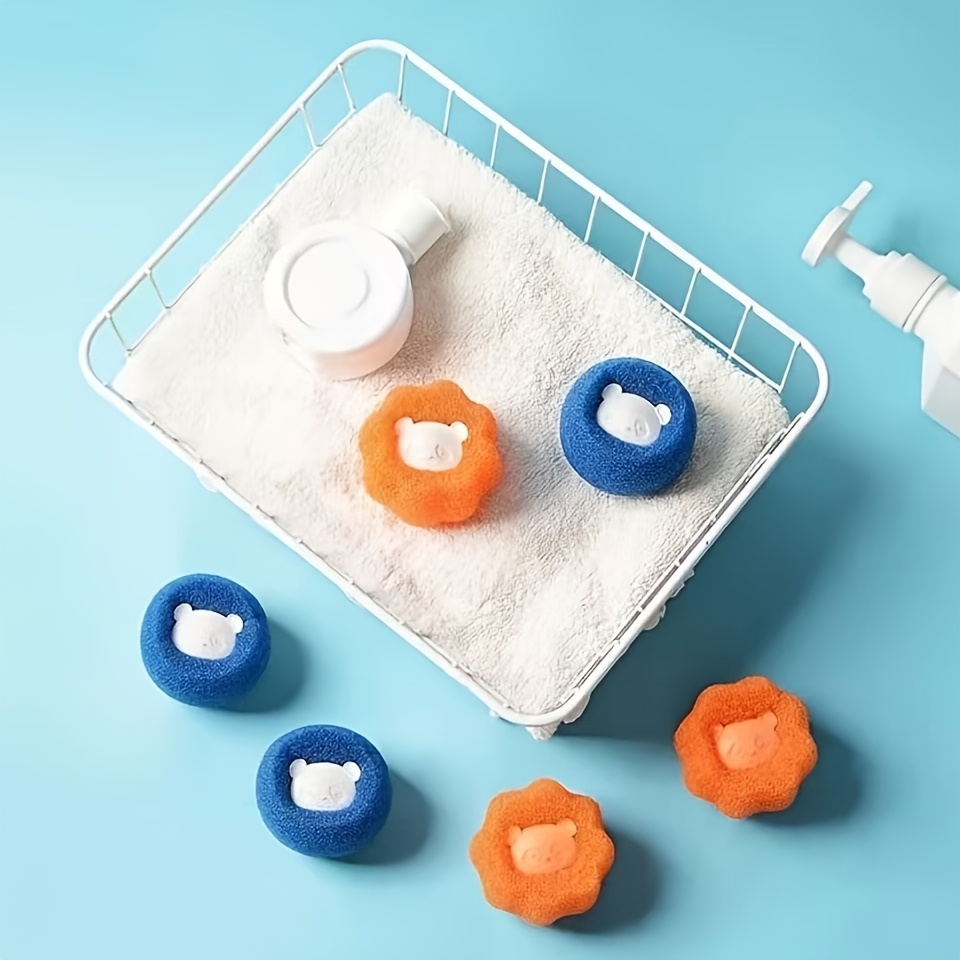 Cannot Remove 100% Hair, 6pcs (3pcs Orange And 3pcs Blue), Removal Effect On Of , Pet Hair Cleaning Balls - Non-electric For Washing Machines And Dryers