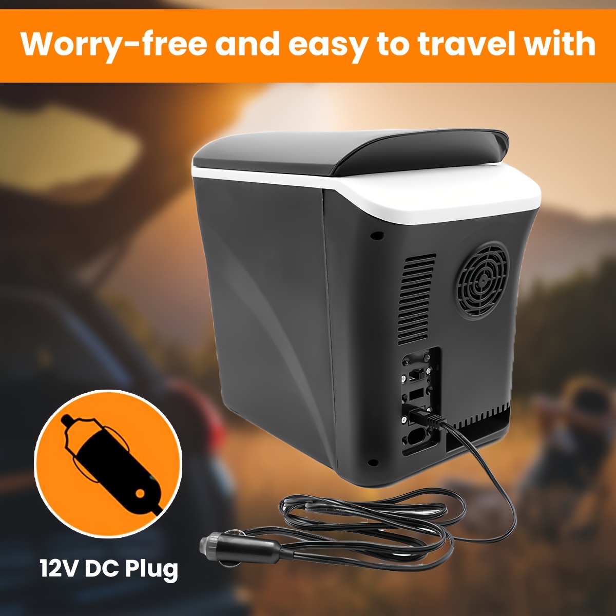 Designed For Camping And Commuting! Hot And Cold Dual-mode One-touch Switching, The Lowest Cooling 7 To Lock The Fresh, The Highest Heating 65 To Warm Food. Energy Saving And Low Noise, Anti-vibration And Anti-shaking Design