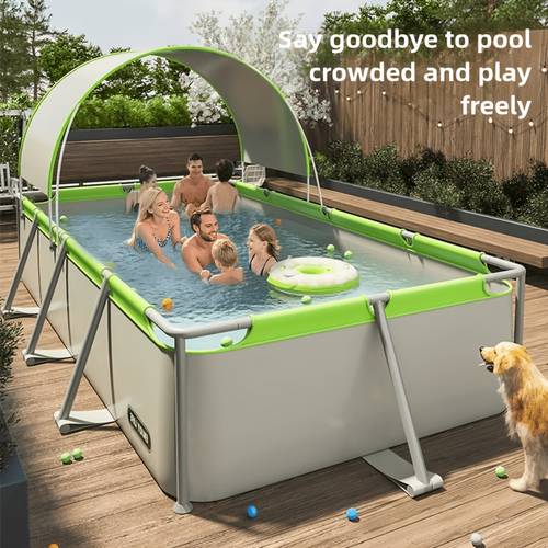 non inflatable bracket swimming pool 177inch 153inch adult bracket swimming pool the bracket splicing is stronger with sunshade and supporting filter device it can 7 of water for multiple and people
