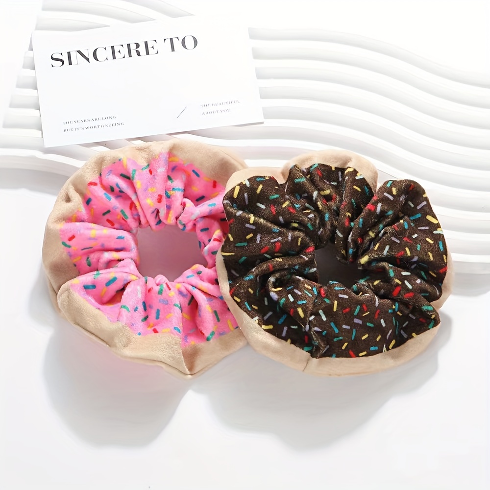 

Donut Hair Scrunchie - Parties Or Wear - 1pc, 14+ Years, Single, Printed, Fabric Material