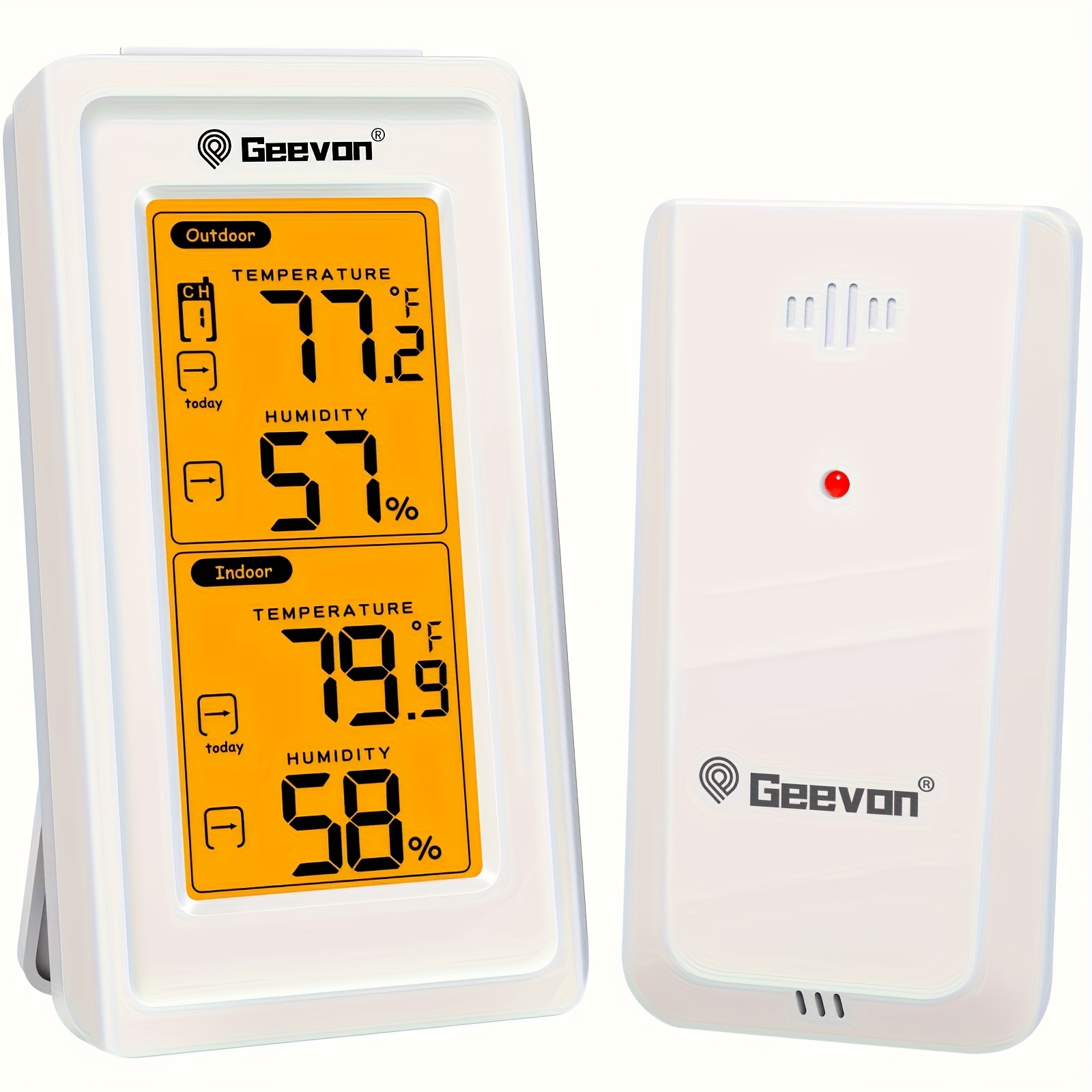 1pc, Indoor Outdoor Thermometer Backlight Digital Wireless Thermometer
