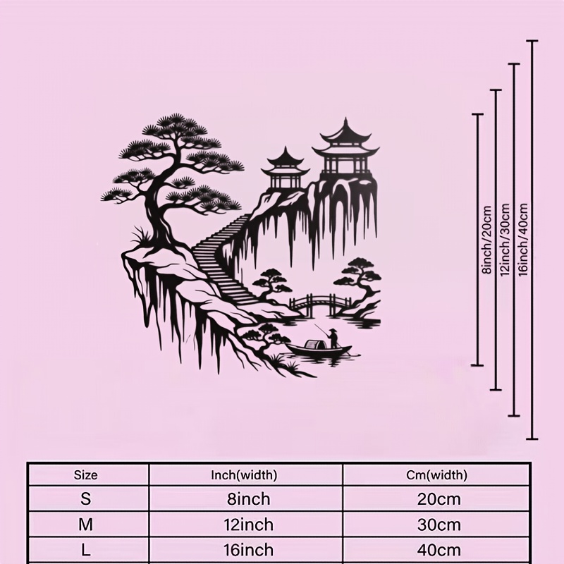 TEMU 1pc Art Mural Chinoise en Métal : Scène de , Décoration Extérieure, Ornement, Décoration Intérieure, Décoration de Scène, Décoration de Fête à