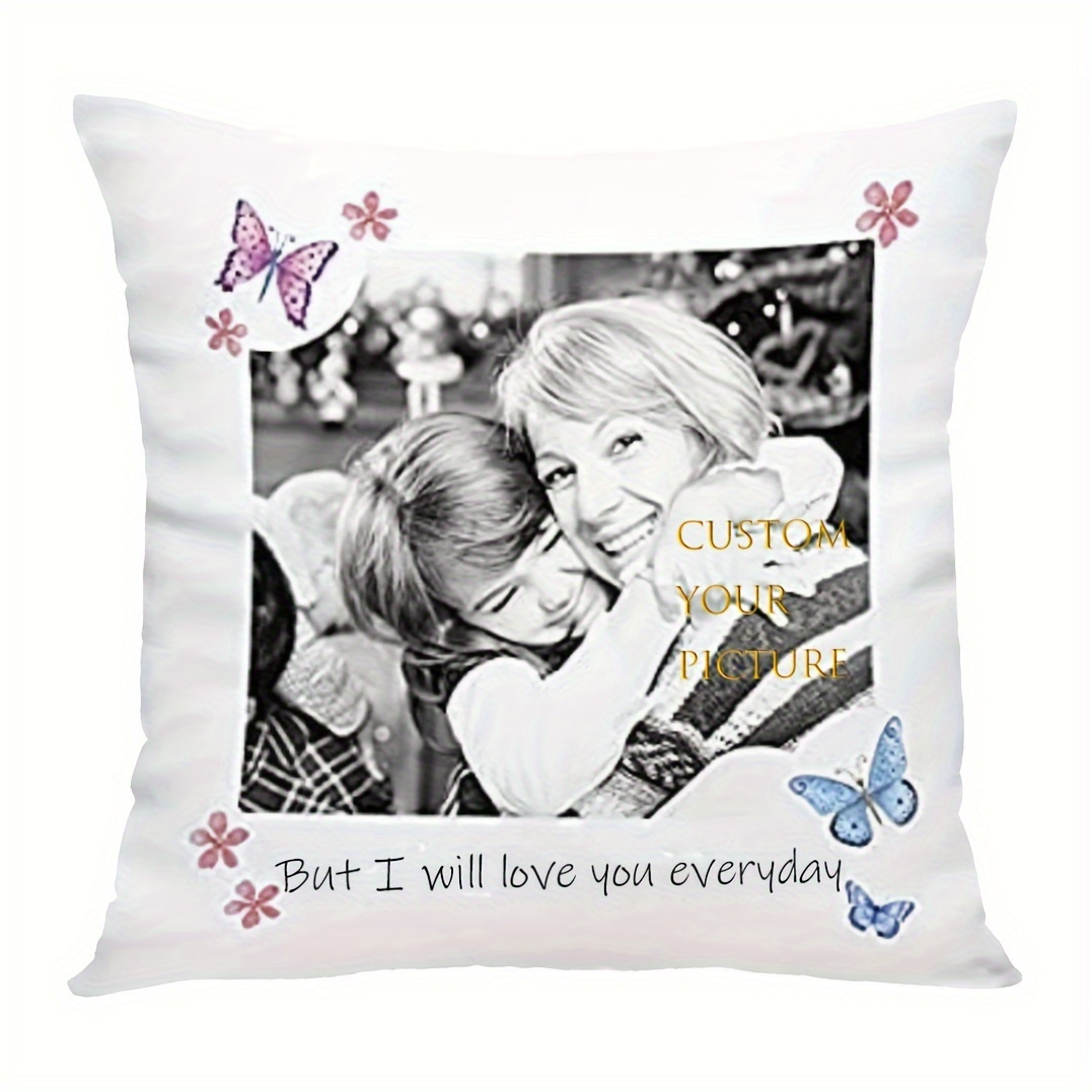 

1pc, Bedroom Sofa Decoration Souvenir Gift Personalized Mother's Day Gift Super Soft Short Plush Throw Pillow Loss 18x18 Inch Custom Photo (no Pillow Core)