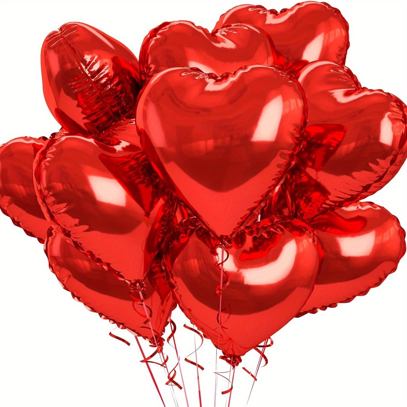 Image of 26pcs Red Heart Foil Balloons 10inch Red Heart Mylar Shaped Foil Love Balloon For Wedding Christmas Birthday Anniversary Party Decoration Party Birthday 2026 New Year Valentine's Day Party Balloon