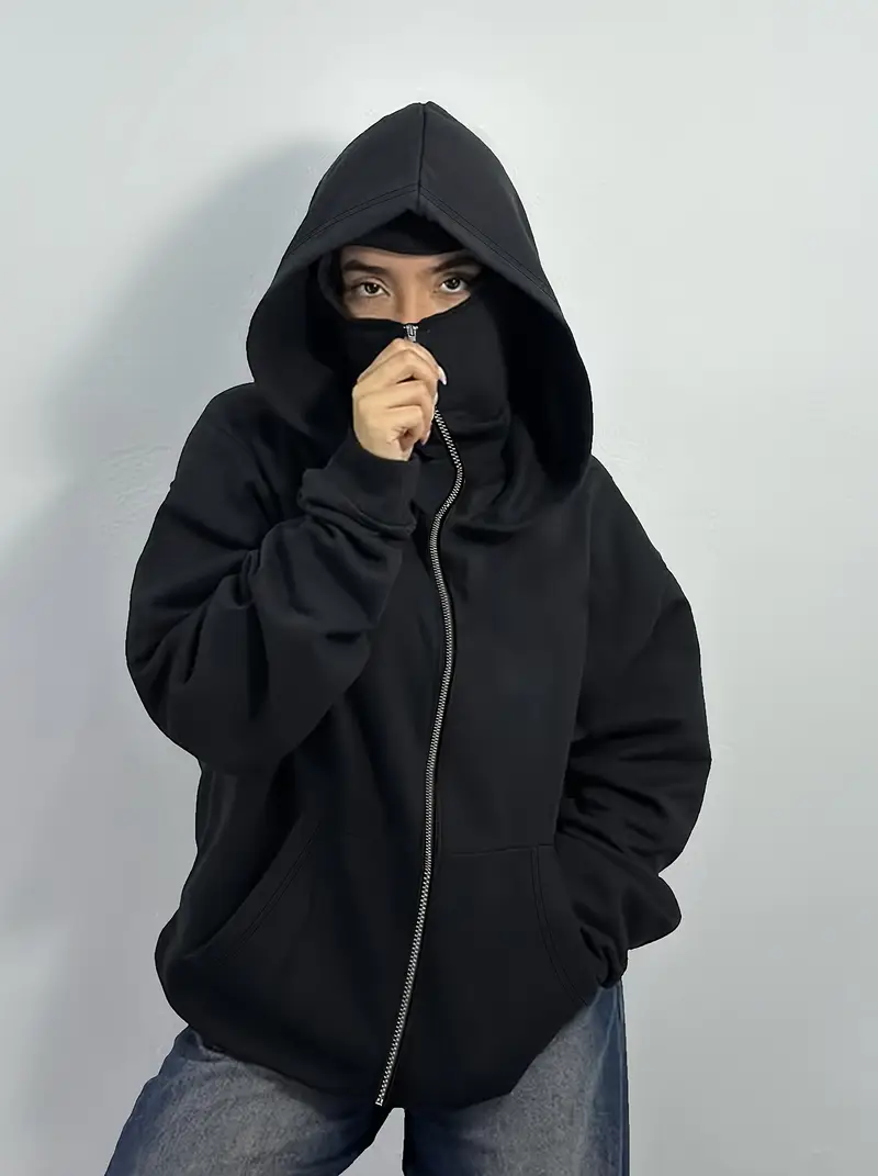womens balaclava hoodie letter print full face - Temu Finland