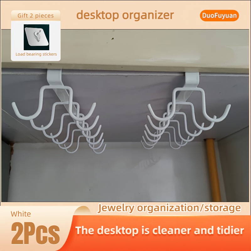 E-shop 2er-Set - Küchenorganizer-Gestell, Schmuckdisplay Aufbewahrungsregal, Küchentrockengestell, Schreibtischorganizer, Becherhalter,
