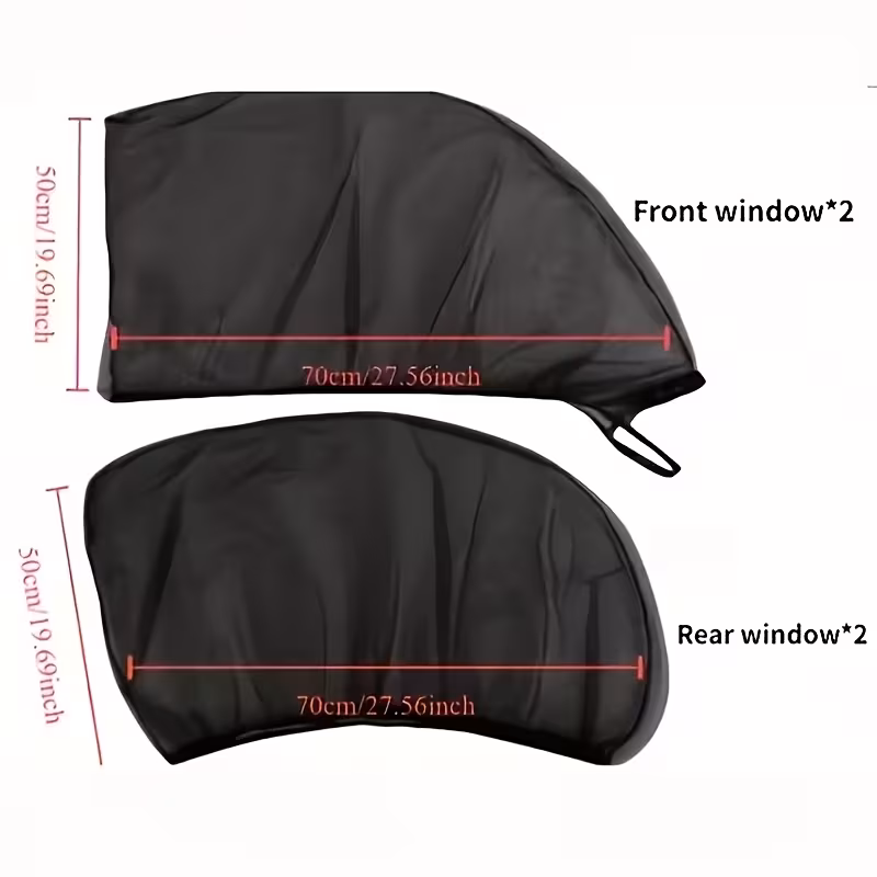 2 4 car window shades and mosquito net curtains foldable all weather black privacy uv protection and insect screen for cars trucks suvs use Product details 4