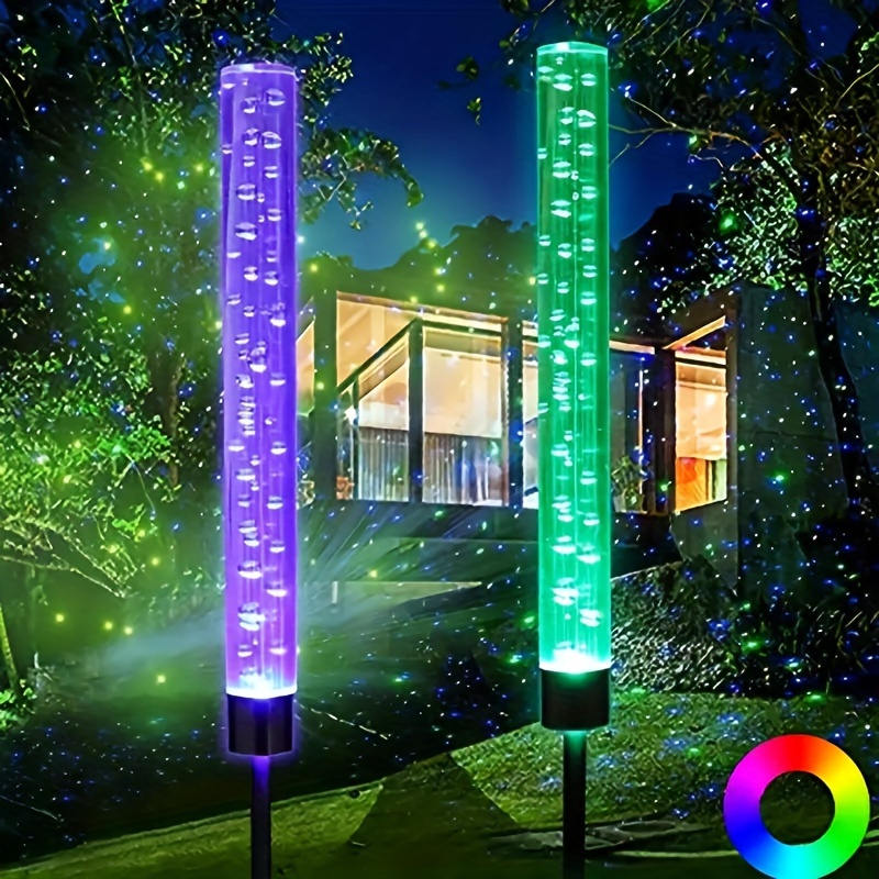 

1pc Solar Powered Reed Lamps, Rgb Bubble Stick, Multicolor Acrylic, Outdoor Lawn Garden Stake Landscape Lights For Park Patio Pathway Decor