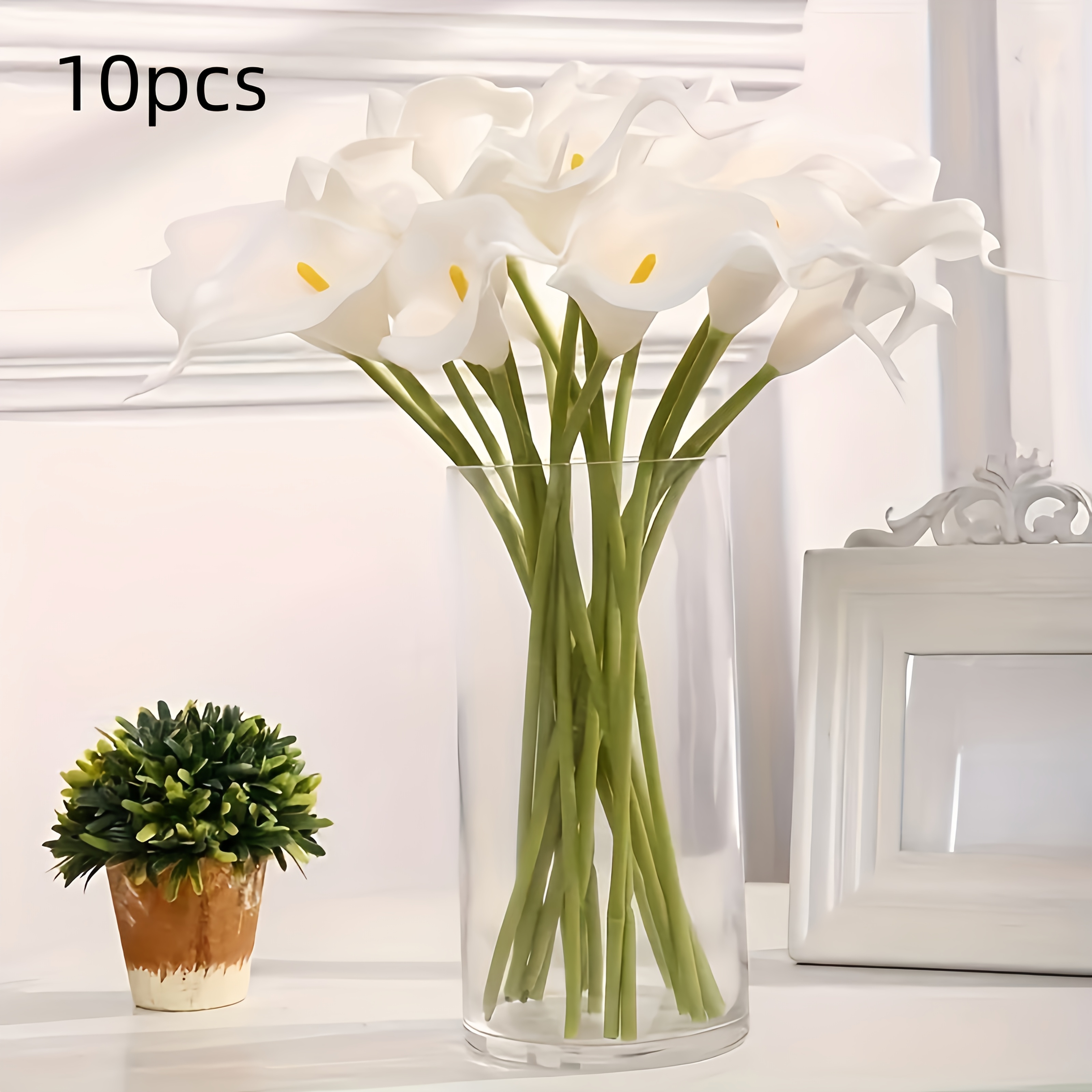 TEMU 10pcs 10pcs Lifelike - Artificial Flowers For Weddings, Parties, And Home Decor - Real Touch, Maintenance-free, Seasonal Accents