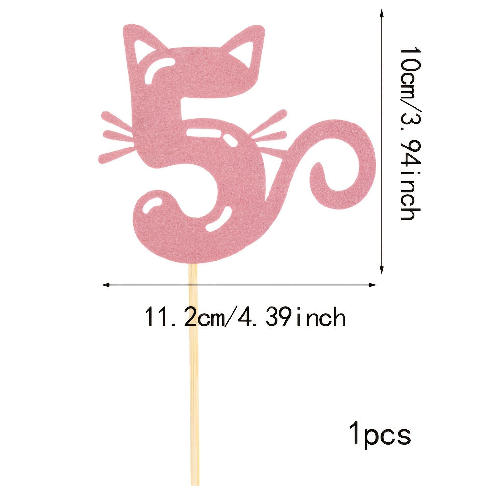 Cat Cake Toppers, Birthday Party Supplies 1-9, Pet Cat Party Decorations