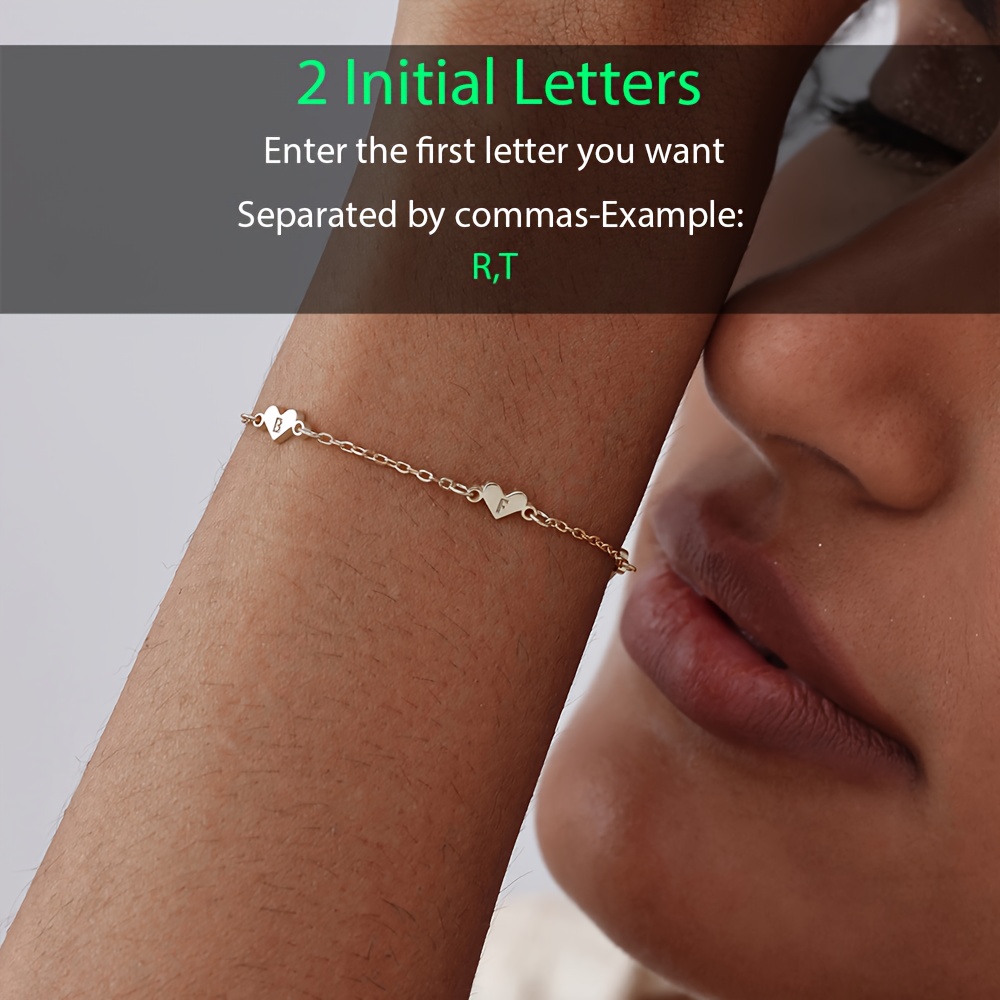 TEMU Custom Exquisite -shaped Bracelet Plated With, Customizable With English Names, Personalized Decoration, Stylish Font Additions, Mother's Day
