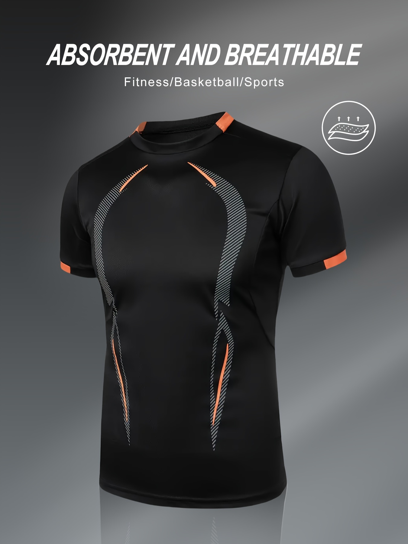 mens athletic performance t shirt high stretch polyester color   crew neck short sleeve running workout   fabric 180g   0
