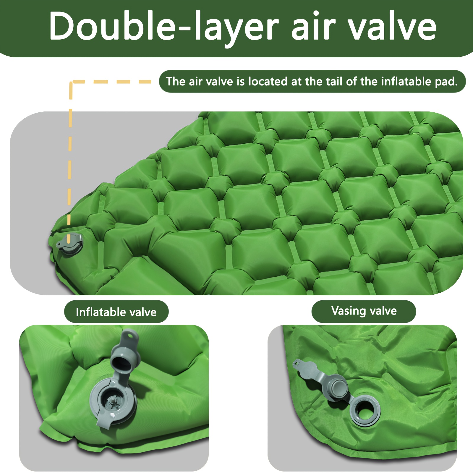 Single-Person Outdoor Inflatable Sleeping Pad with 1-Minute Quick Inflation, Essential for Camping, Hiking, and Picnics. Lightweight, Portable, and Foldable Moisture-Proof Mat, a Must-Have Outdoor Gear for Summer Outings. Includes a Matching Color