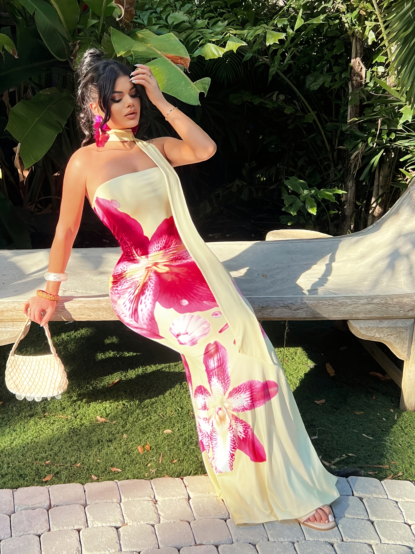 Vestido de Férias com Estampa Floral para Mulher - Luxuoso - ASD1 5
