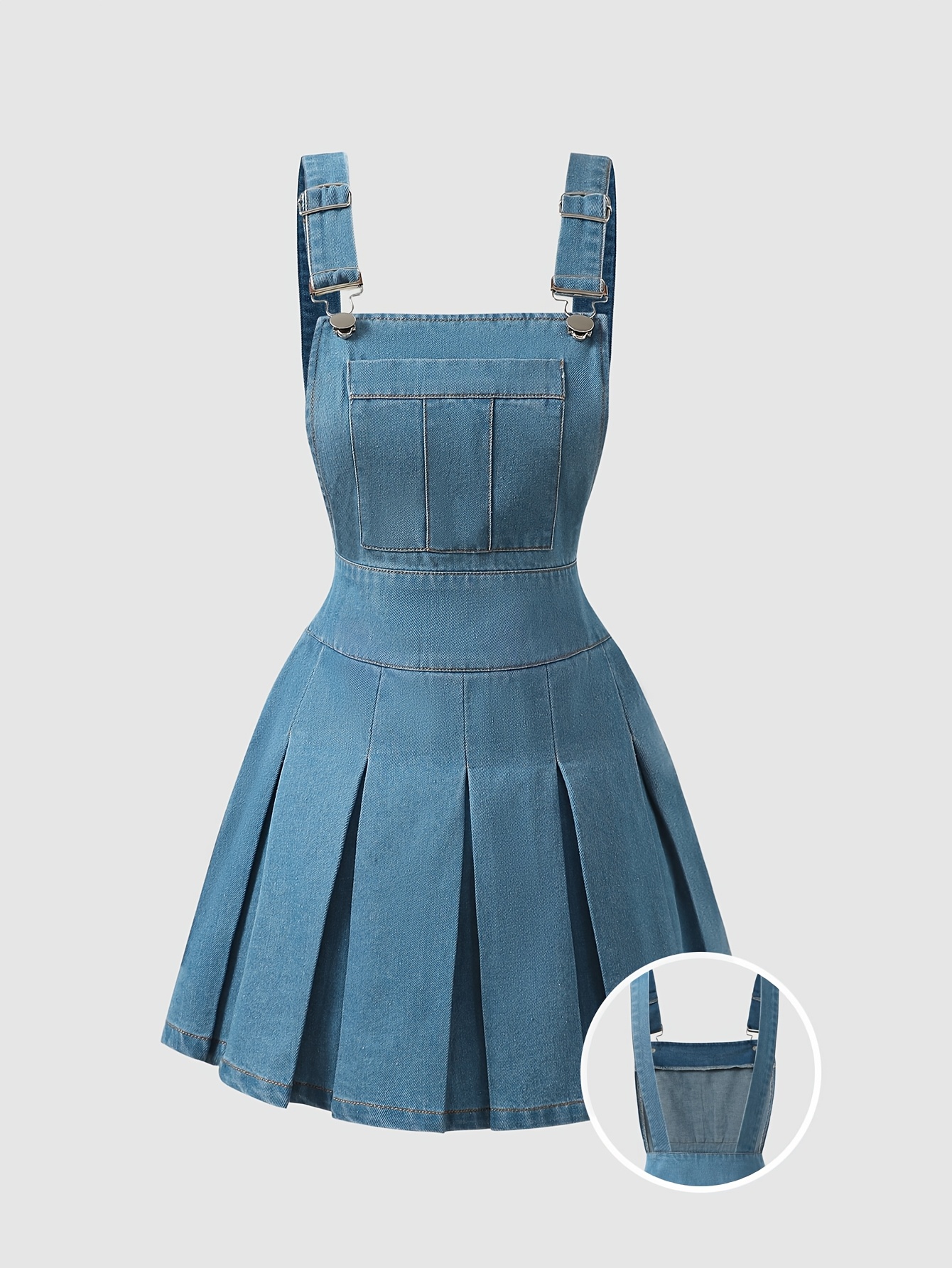 denim overall skater dress Janie & Jack Denim Blue Overall Jumper Dress Ice Skater Embroidery, Girls 2T