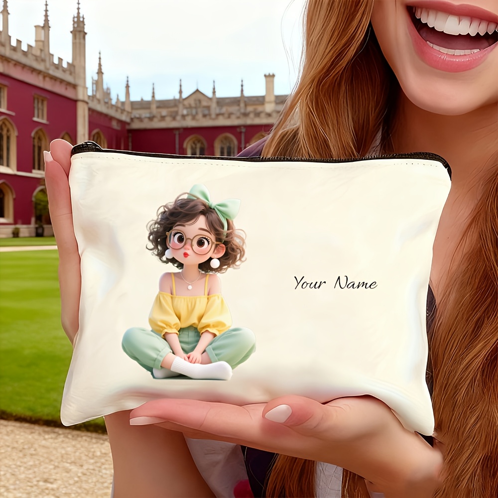 TEMU Neceser de maquillaje de de pelo con gafas y - los géneros, capacidad, cremallera duradera, , regalo portátil para viaje, uso diario, diseño de