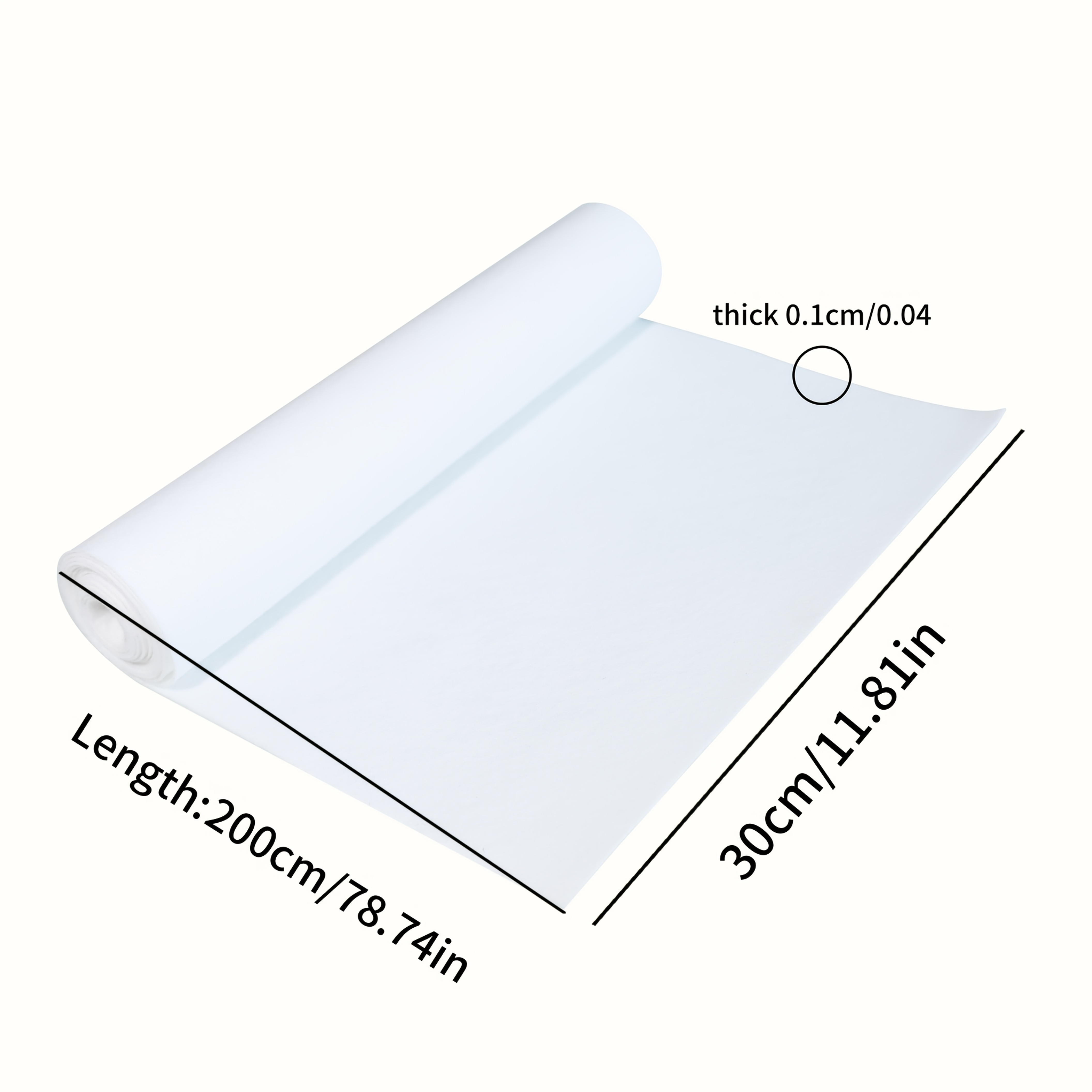 E-shop 1 Rolle Polyester Filzstoff, 19,64 x 0,079 Zoll, 3 Meter pro Rolle, Hellgraues Filzstoff, Rechteckige Filzunterlagen, Bastelbedarf