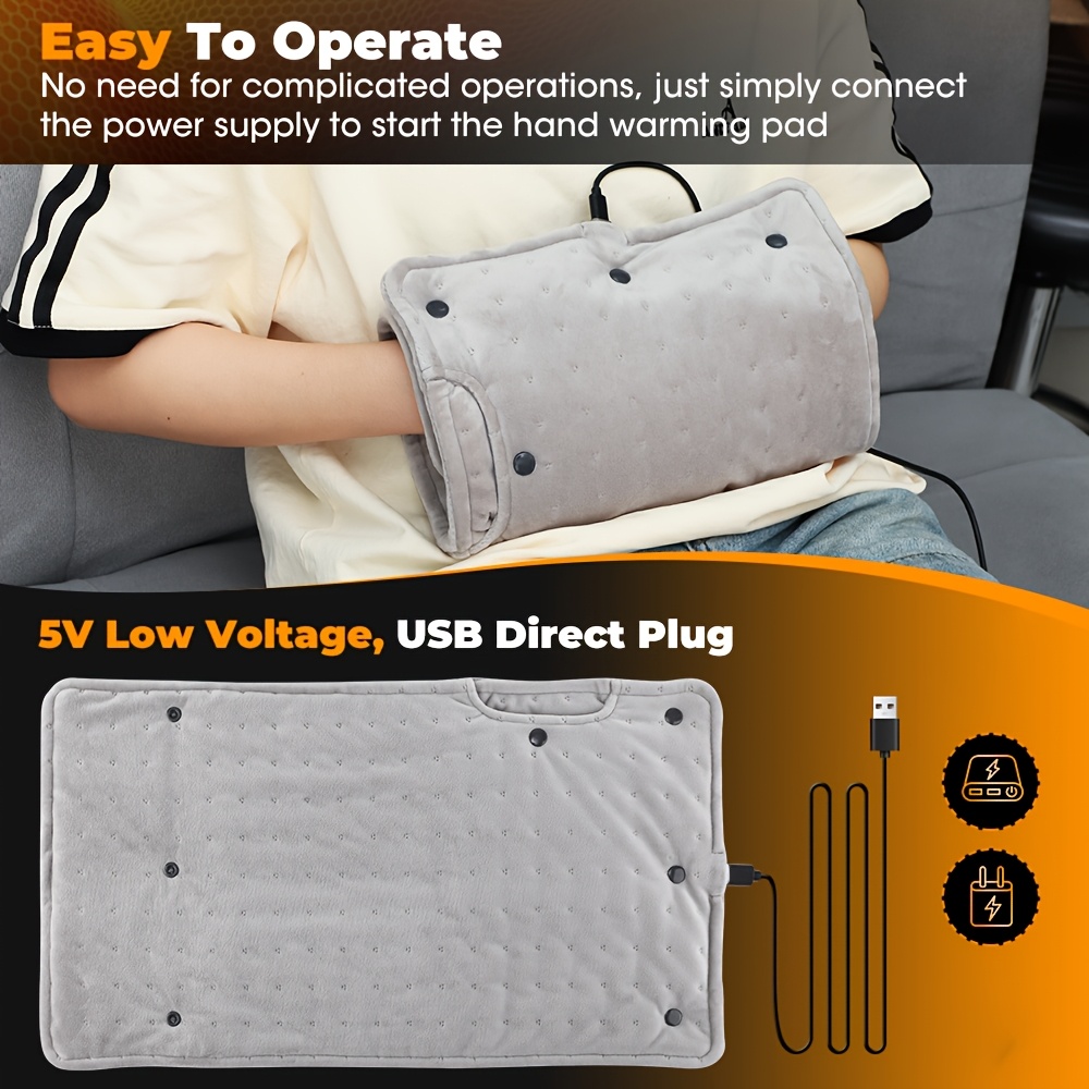 Gisay USB-Powered Heated Hand Warmer Pouch – Portable Electric Heating Pad with Comfortable Material for Office, Bedroom, and Living Room Use, Cozy Accessory | Plush Interior Lining, Heaters for Indoor Use