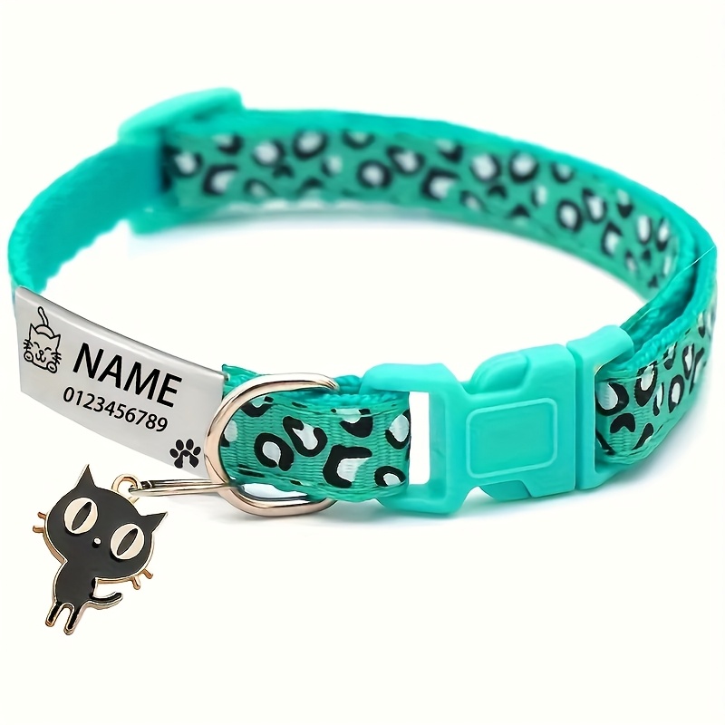 TEMU 1pc Personalized Vintage Leopard Print Collar For Cats And Dogs, Durable And Wear-resistant Pet Collar Accessory, Fashionable Anti-loss