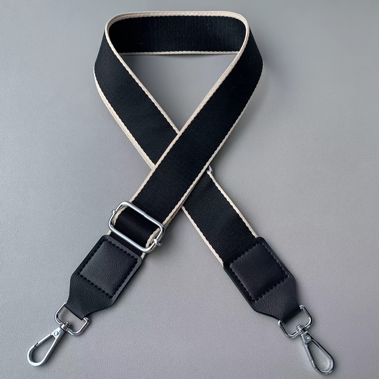 E-shop Kontrastfarbener gewebter Damen-Handtaschenriemen, schwarzer -Tragetaschen-Schultergurt, verstellbare Länge verlängerbarer Taschenriemen, DIY