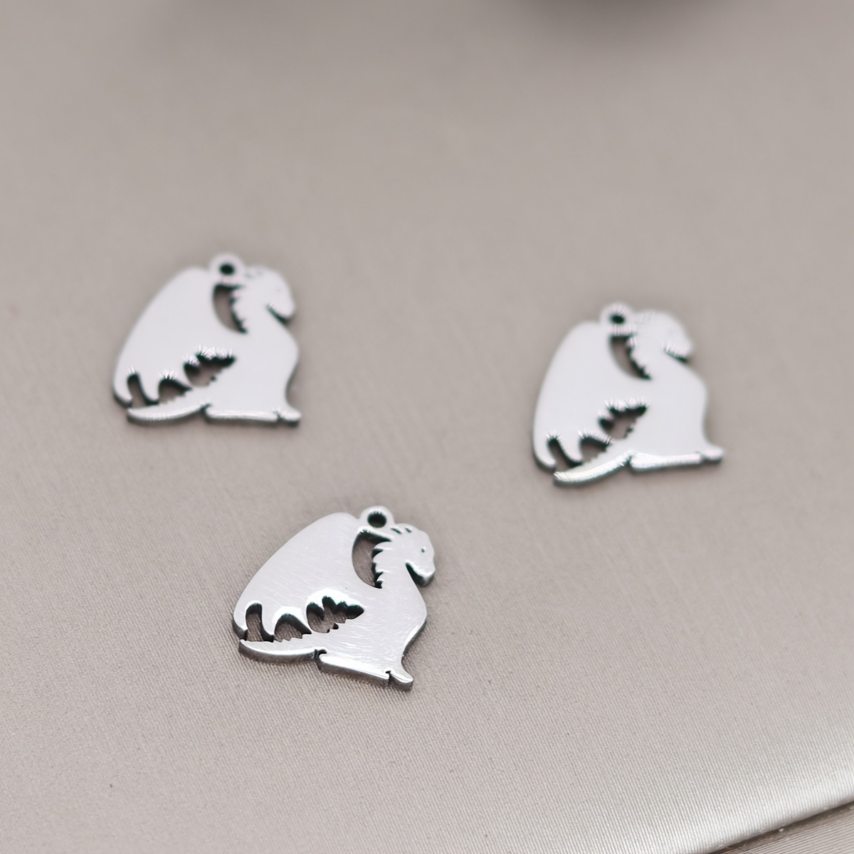 TEMU 3pcs/lot Punk Western Dragon Stainless Steel Pendant Charms For Jewelry Making Bracelets Earrings Women Craft Additions