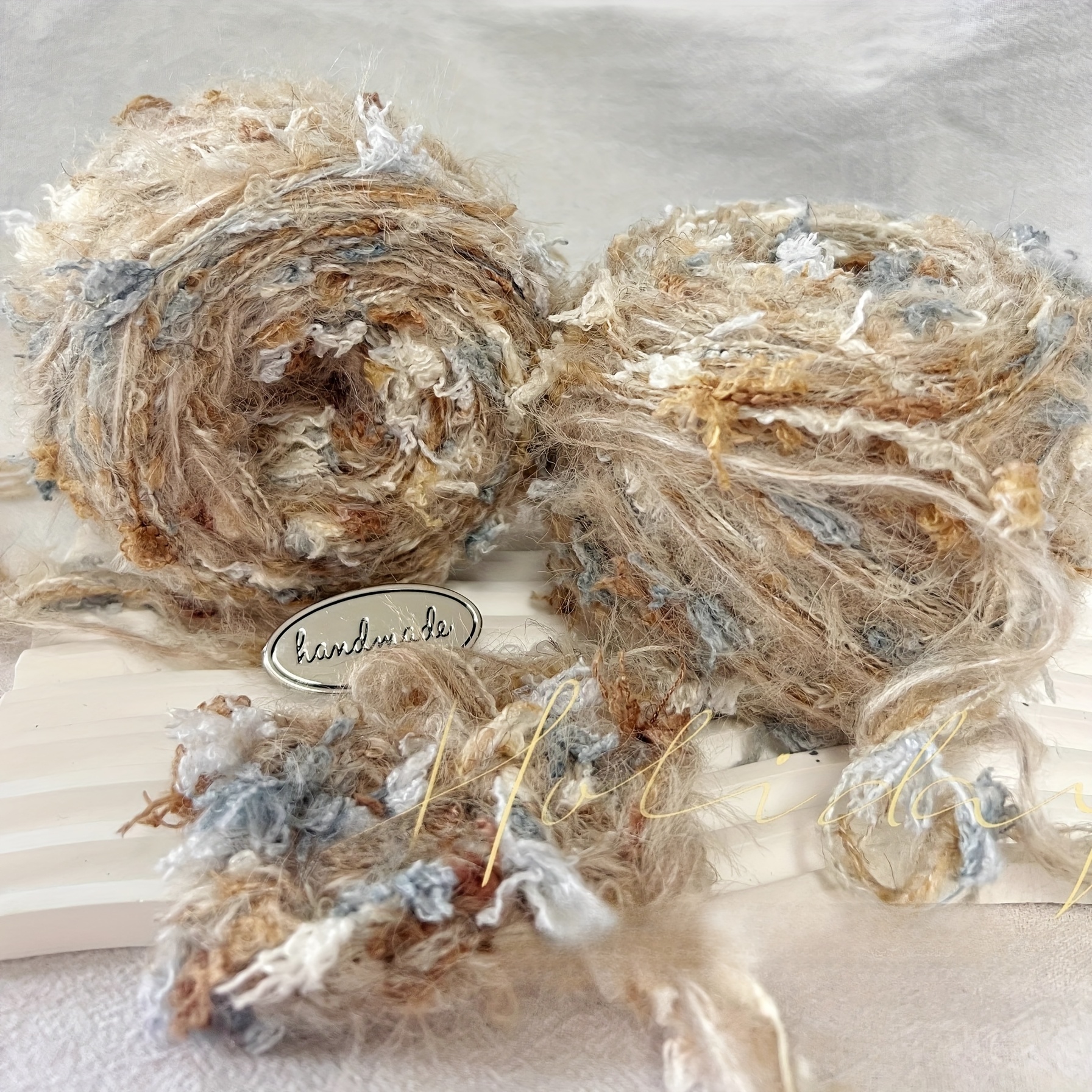 Image of 50g Of Sea Salt Milk Cap Hand-mixed Yarn, Color Scheme With Floral Yarn, Handmade Knitted Hats, Sweaters, Scarves, And Specialty Yarns