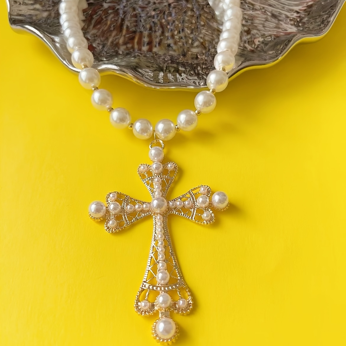 VENISYMLIS - Collana Con Ciondolo A Croce In Zircone Di Cristallo Di Moda Per Gioielli Da Festa Punk Con Collana A Catena In Cristallo Da Donna 1332205775308