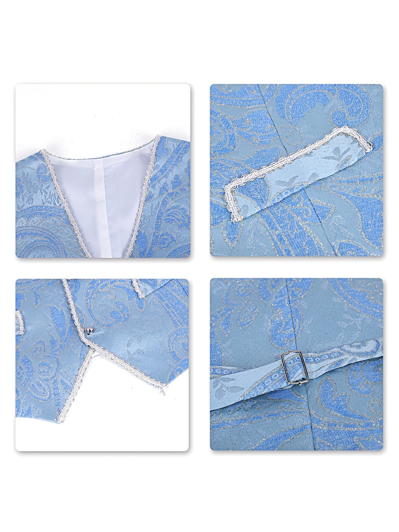 2025 Men's Three Piece Retro Palace Costume Retro Casual Party Wedding Game Pattern Button