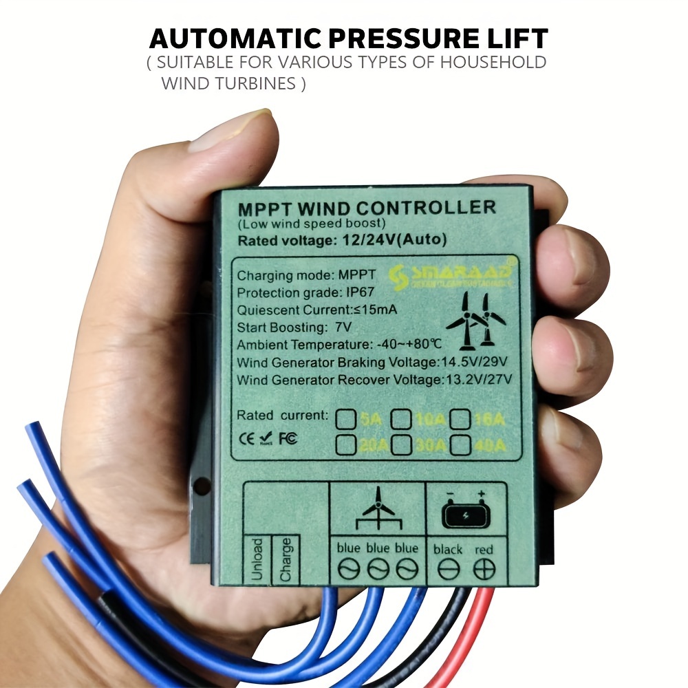 

Générateur d'éolienne SMARAAD-MPPT, contrôleur de charge de frein, correcteur étanche MPPT, 12V, 24V, 48V