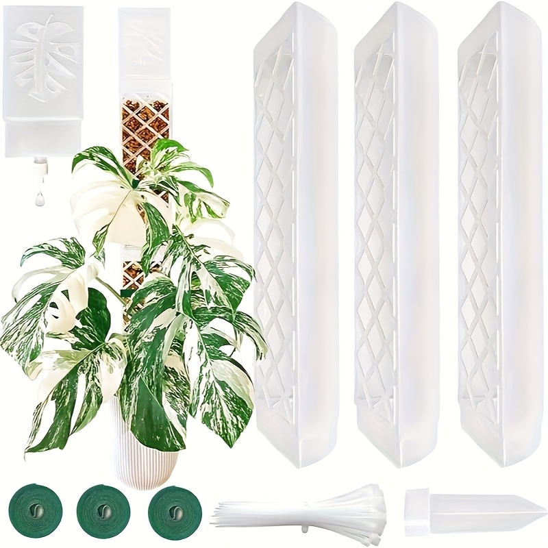 Self-Watering Moss Poles, D Shape Moss Pole Kit for Climbing Plants Indoor,  Semi Transparent * Support