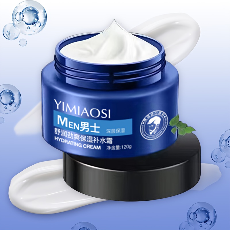 1pc Crème Hydratante pour Hommes à la Crème, Haute Hydratation, Contient du Sodium Hyaluronate, Extrait d'Aloe Vera et de Purslane, Facile à Absorber, Rafraîchissante et Non Grasse, Crème Hydratante pour Hommes