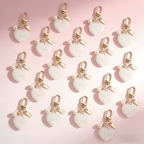 item picture 30pcs 10 sets new large sized heart shaped keychain set 10 keychains 10 cards and 10 mesh bags suitable for gift wedding favors and as bag or car key accessories an for holiday gifts such as valentines