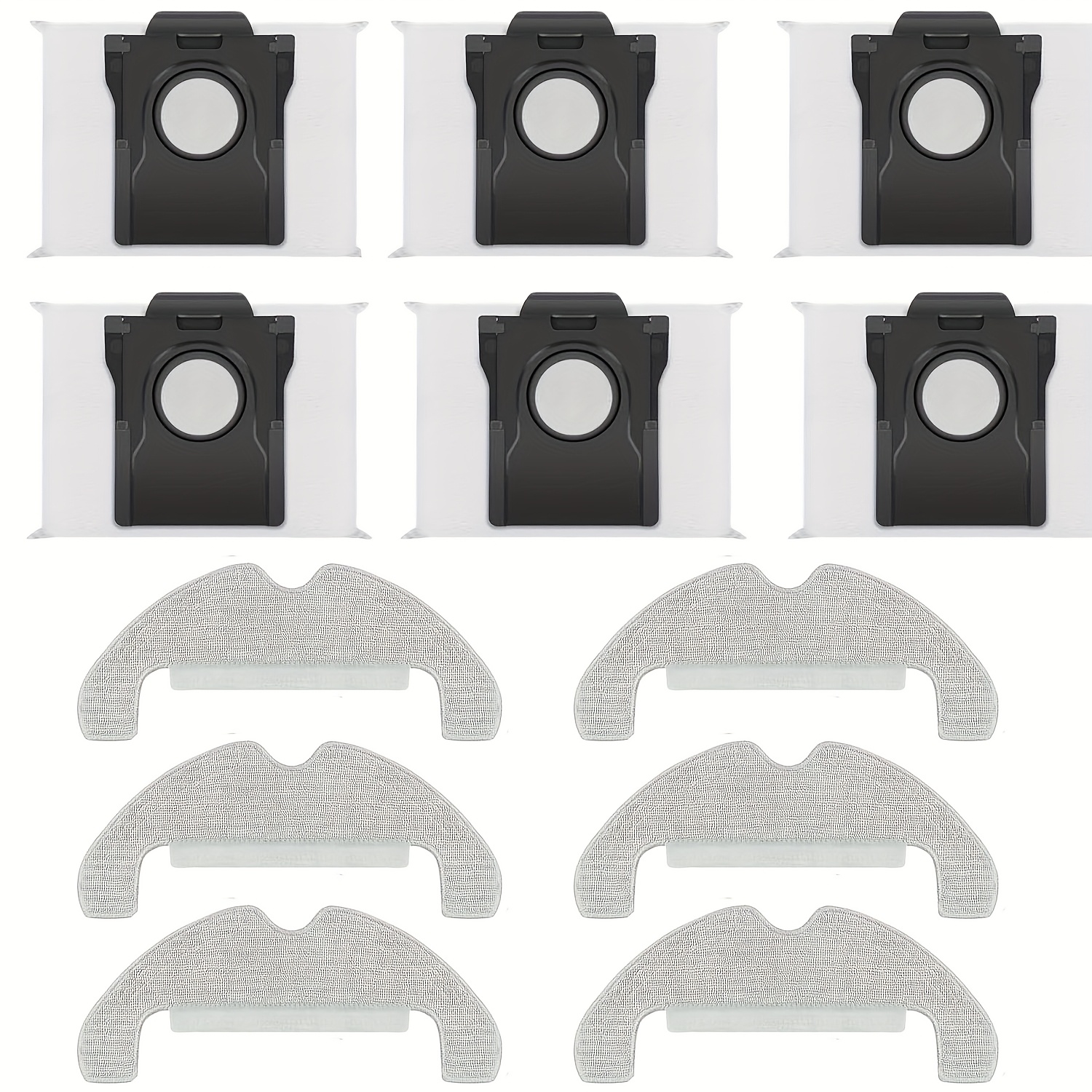 TEMU Set Of 12 Additions Suitable For The D10 Plus Gen 2 Robotic Vacuum, Including 6 Dust Bags And 6 Mop Pads