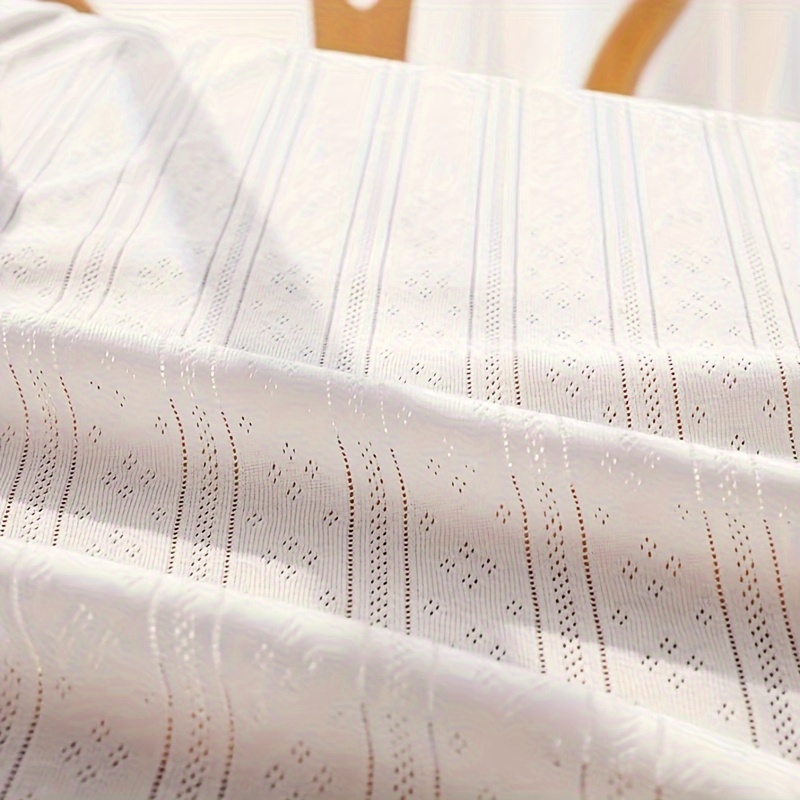 Image of 63'' X 1 Yard Breathable Cotton Jacquard Rib Knit Fabric, 150gsm - Stretchy Delicate Stripes & Dotted Patterns Pre-cut Material, Perfect For Comfortable T-shirts, Pyjamas, And Diy Crafts