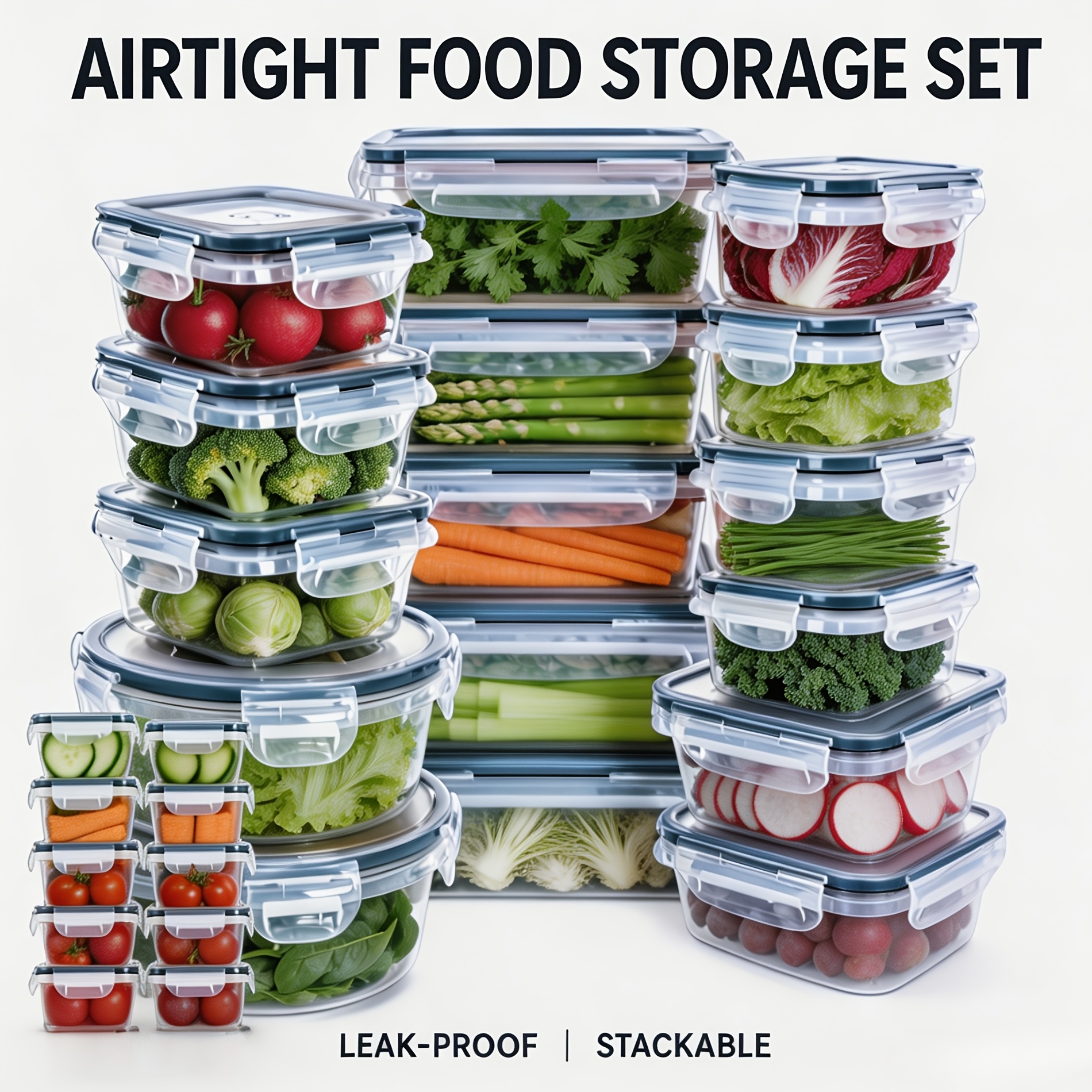 TEMU 26 Items Reusable Food Storage Containers With Lids - Microwave/freezer/dishwasher Safe, Food Grade, For Fruit/vegetable/meal Prep