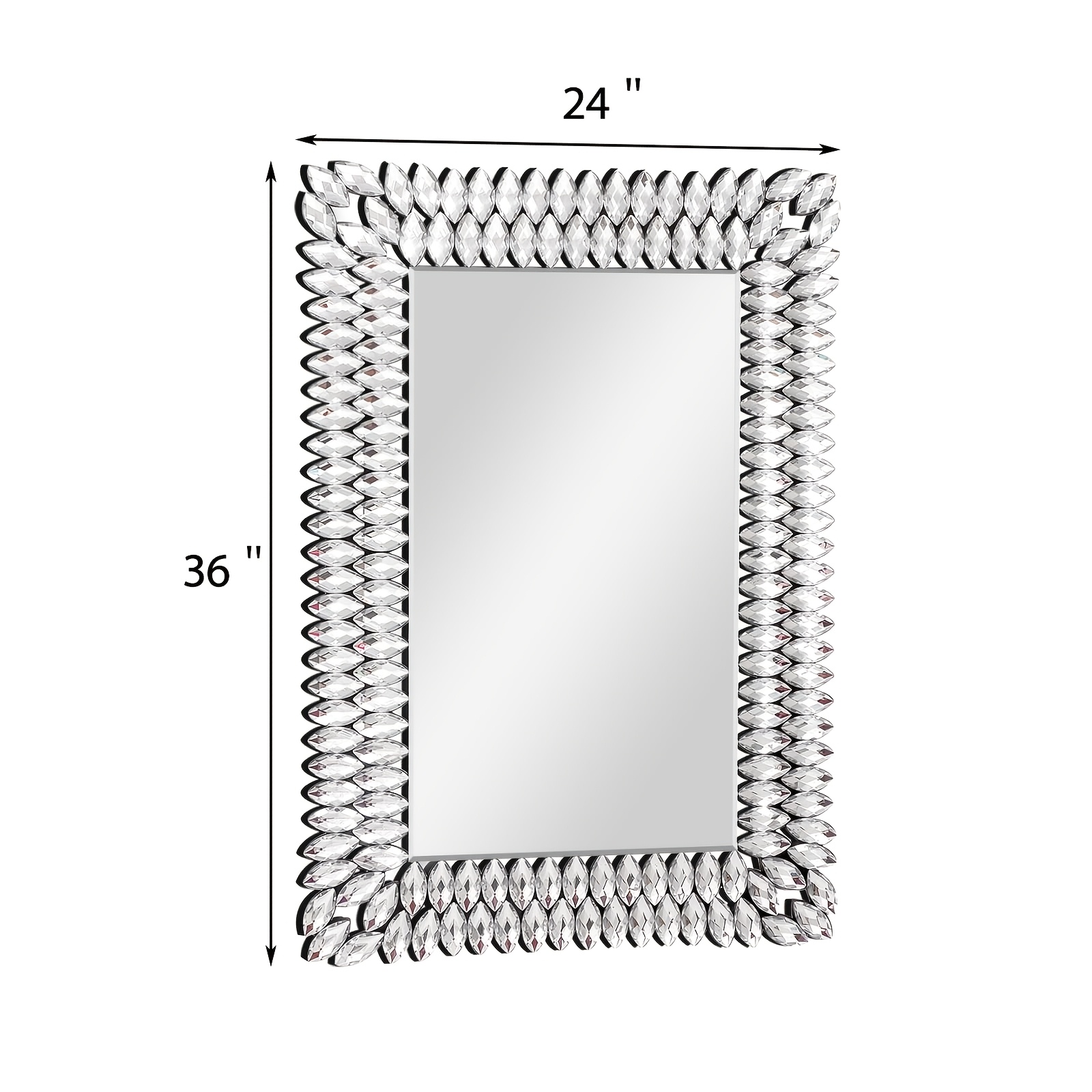 Image of Decorative Mirror, Rectangular Makeup Mirror, Bathroom Bedroom Wall Decoration Mirror